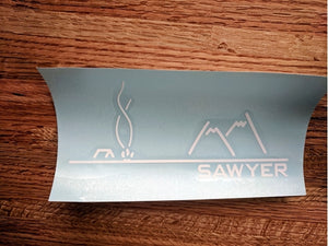 Sawyer Camping Vinyl Transfer Sticker